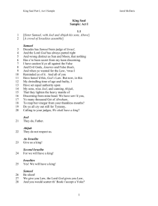 1 King Saul Sample: Act I 1.1 [Enter Samuel, with Joel and Abijah