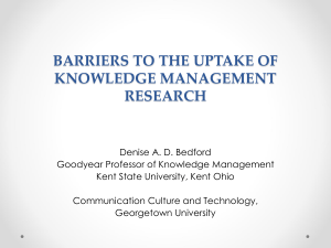 barriers to the uptake of knowledge management research