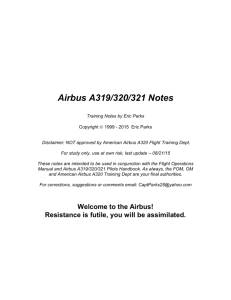 Airbus A319/320/321 Notes