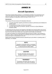 ANNEX B (Aircraft Operations) - Civil Aviation Safety Authority