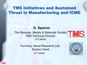 ICME and Manufacturing at TMS - Center for Hierarchical Materials