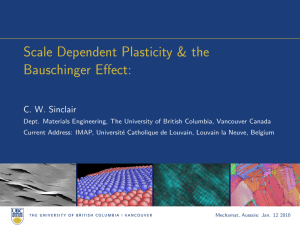 Scale Dependent Plasticity & the Bauschinger Effect