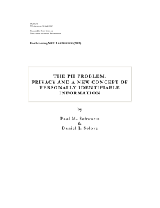 The PII Problem: Privacy and a New Concept of Personally