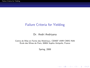 2. Failure criteria for yielding