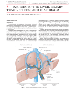 Injuries to the Liver, Biliary tract, Spleen and Diaphragm