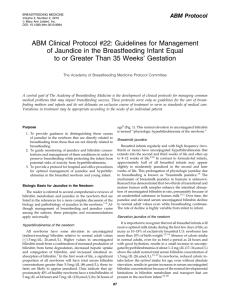 ABM Clinical Protocol #22: Guidelines for Management of Jaundice