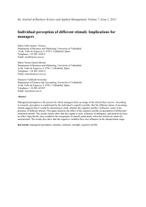 Individual perception of different stimuli: Implications for managers