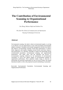 The Contribution of Environmental Scanning to Organizational