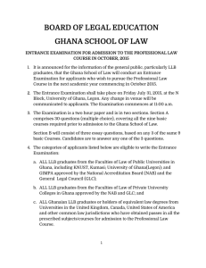 BOARD OF LEGAL EDUCATION GHANA SCHOOL OF LAW