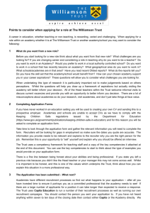 Points to consider when applying for a role at The Williamson Trust