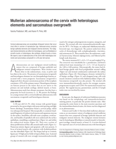 Mullerian adenosarcoma of the cervix with