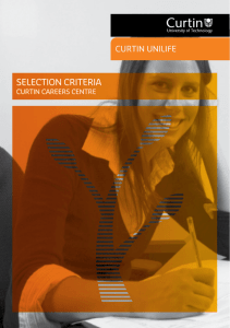 selection criteria - Curtin University