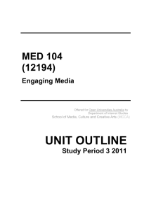 MED104 UnitOutline - MED104 Experience