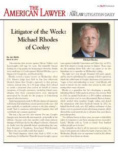 Litigator of the Week: Michael Rhodes of Cooley