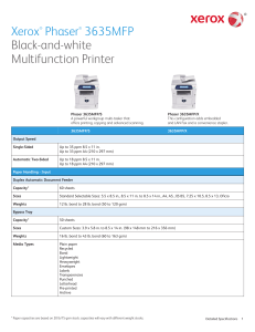 Detailed Specifications - Phaser 3635MFP