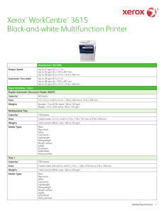 WorkCentre 3615 Detailed Specifications