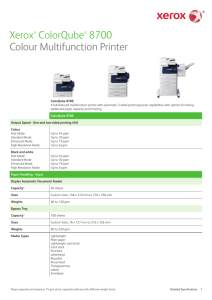 Detailed Specifications – ColorQube 8700