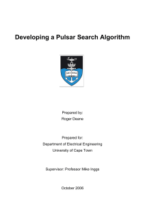 Developing a Pulsar Search Algorithm