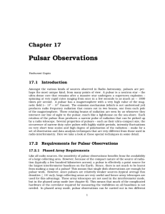 Pulsar Observations
