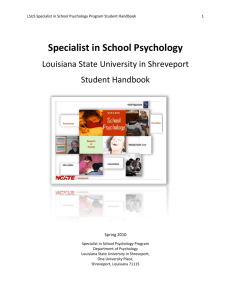 Specialist in School Psychology - Louisiana State University at