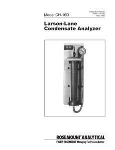 Manual: Model CH16-D Condensate Analyzer