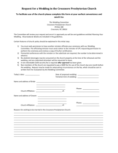 Request for wedding at CPC - Crossnore Presbyterian Church