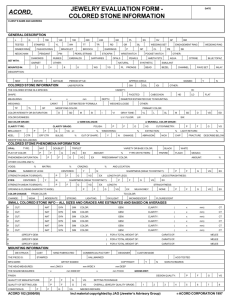 acord jewelry evaluation form - colored stone information