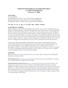 FOOD SUSTAINABILITY & FOOD SECURITY A UCSB CONFERENCE February 5