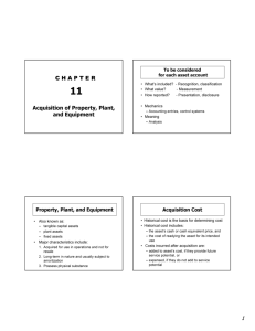 1 CHAPTER Acquisition of Property, Plant, and