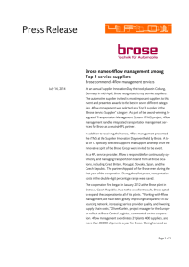 Brose names 4flow management among Top 3 service suppliers