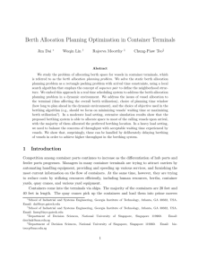 Berth Allocation Planning Optimization in Container