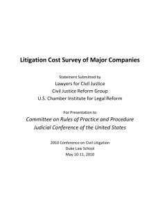 Litigation Cost Survey of Major Companies