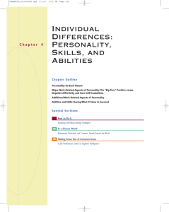 Individual Differences: Personality, Skills, and Abilities