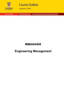 MMAN4400 Engineering Management