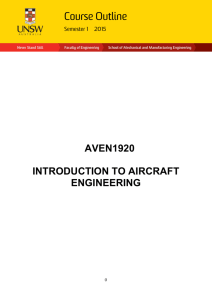 AVEN1920 INTRODUCTION TO AIRCRAFT ENGINEERING