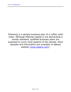 biz plan sample 1 - a coffee chain