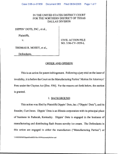 Defendants. DIPPIN' DOTS, INC., et al., This is an action for patent