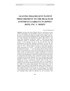 leaving fraudulent patent procurement to the realm of antitrust