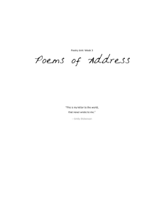 Week 3 Poems of Address