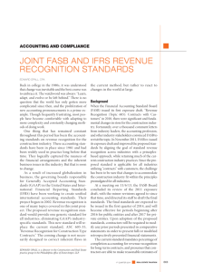 JOINT FASB AND IFRS REVENUE RECOGNITION STANDARDS