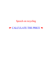 Speech on recycling