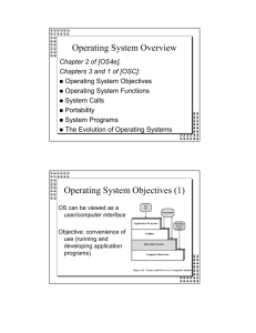Operating System Overview Operating System Objectives (1)