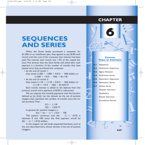 Chapter 6 Sequences and Series
