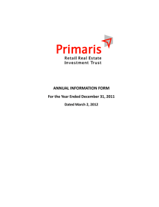 annual information form - Primaris Management Inc.