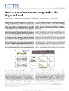 Stochasticity of metabolism and growth at the single-cell level