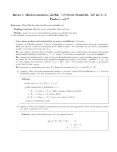 Topics in Macroeconomics, Goethe University Frankfurt, WS 2013