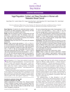 Vagal Regulation, Cortisol, and Sleep Disruption in Women with