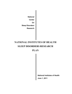 2011 National Institutes of Health Sleep Disorders Research Plan