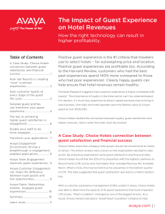 The Impact of Guest Experience on Hotel Revenues