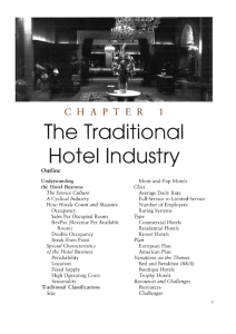 CHAPTER 1 The Traditional Hotel Industry